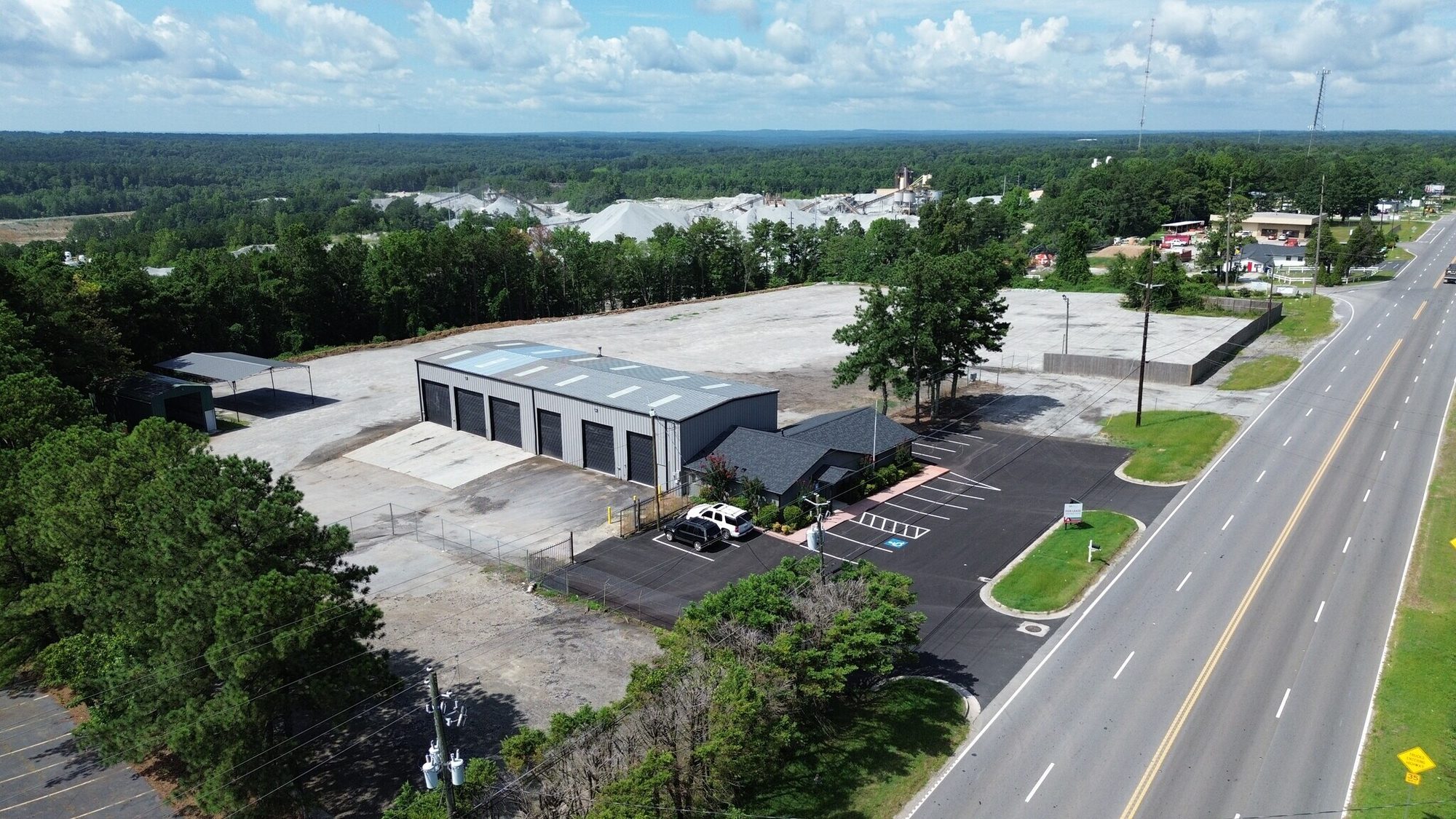 Fenced outdoor storage yard at 13161 Veterans Memorial Highway, Douglasville, Georgia