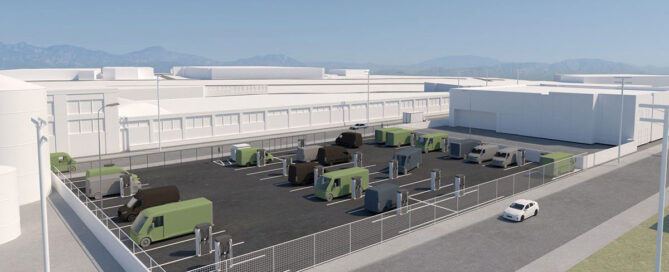EV charging lot 3D render